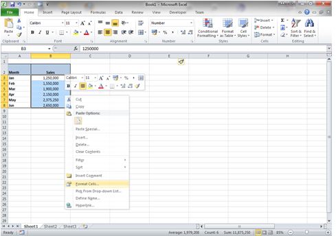 excel for mac show millions